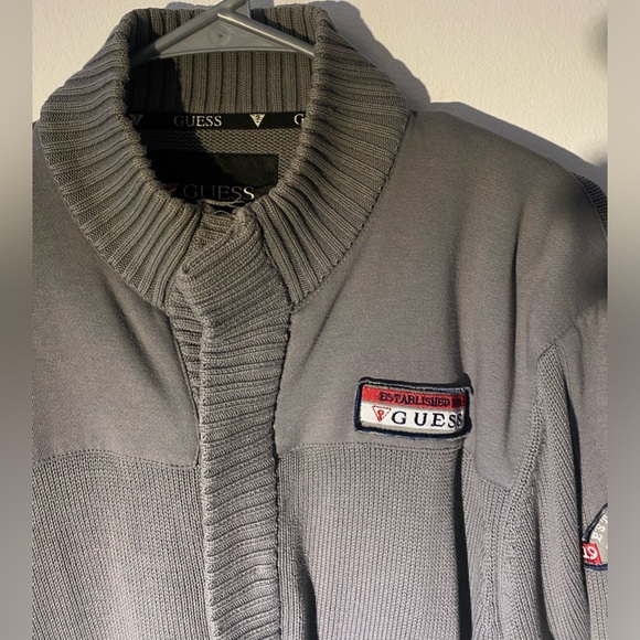 GUESS knit grey heavyweight sweater vintage - Picture 2 of 6